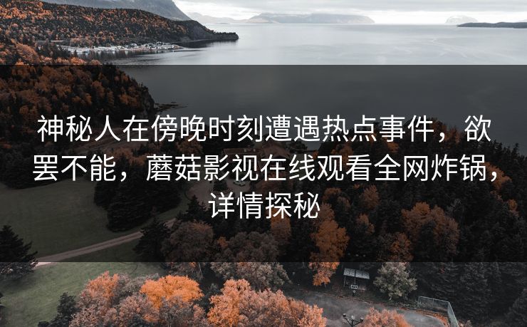 神秘人在傍晚时刻遭遇热点事件，欲罢不能，蘑菇影视在线观看全网炸锅，详情探秘