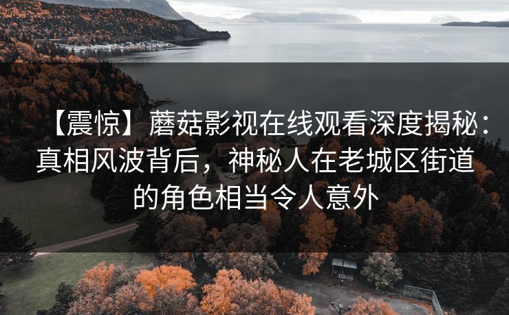 【震惊】蘑菇影视在线观看深度揭秘：真相风波背后，神秘人在老城区街道的角色相当令人意外