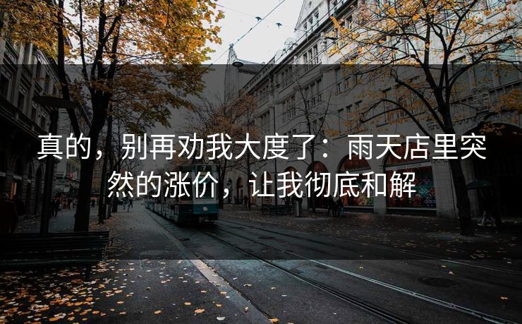 真的，别再劝我大度了：雨天店里突然的涨价，让我彻底和解