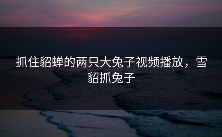 抓住貂蝉的两只大兔子视频播放，雪貂抓兔子